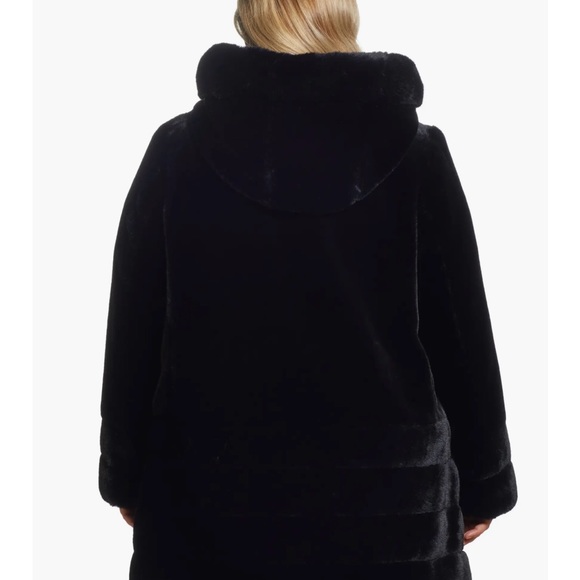 Gallery hooded faux fur coat NWT - Picture 2 of 6